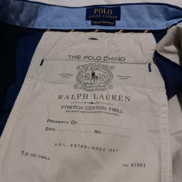 NWT RALPH LAUREN POLO MEN'S  BLUE  PANS STRETCH STRAIGHT FIT Size 36W 34L - Picture 9 of 10